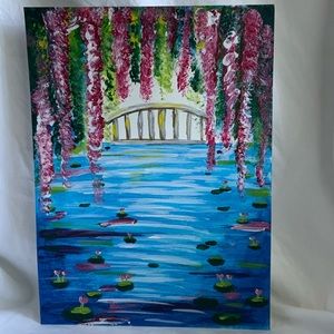 New Original Acrylic Painting Mistry Lake 9x12 inch